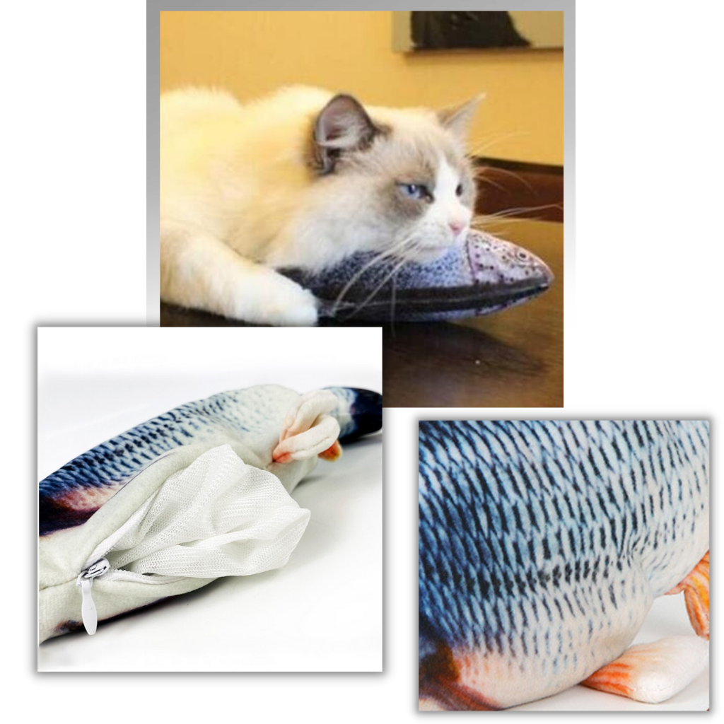 Giocattolo per gatti a forma di pesce fluttuante