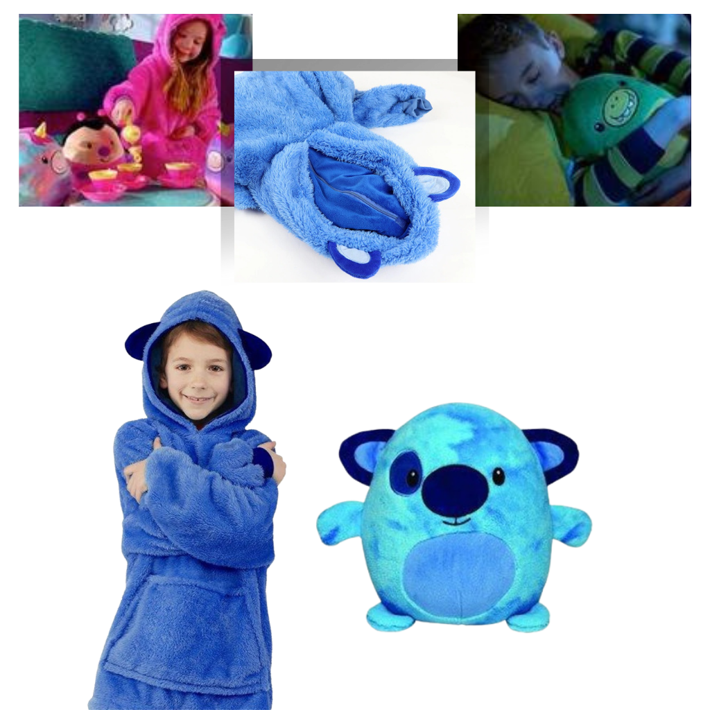 2 in 1 felpa con cappuccio peluche pieghevole - Ozerty