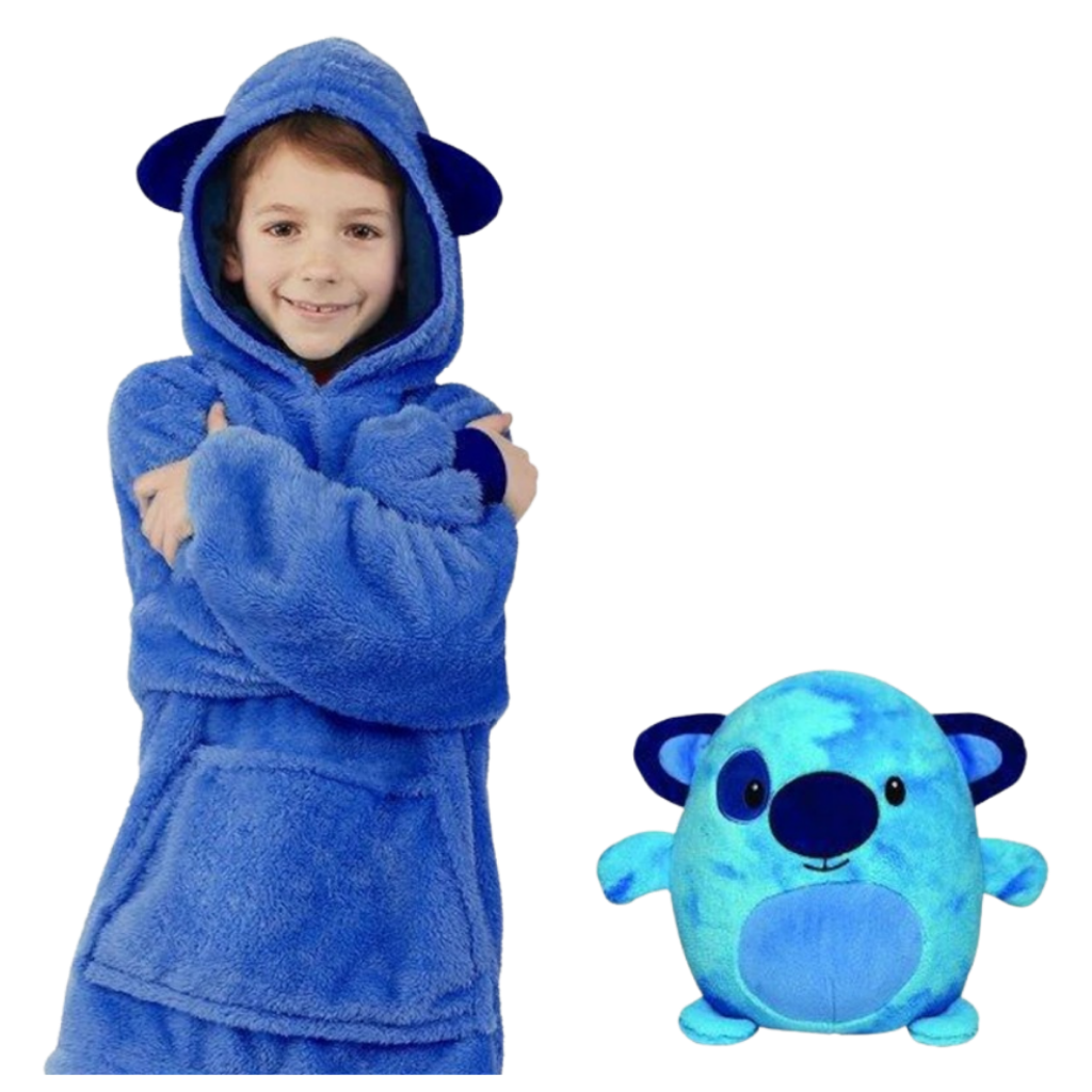 2 in 1 felpa con cappuccio peluche pieghevole - Ozerty