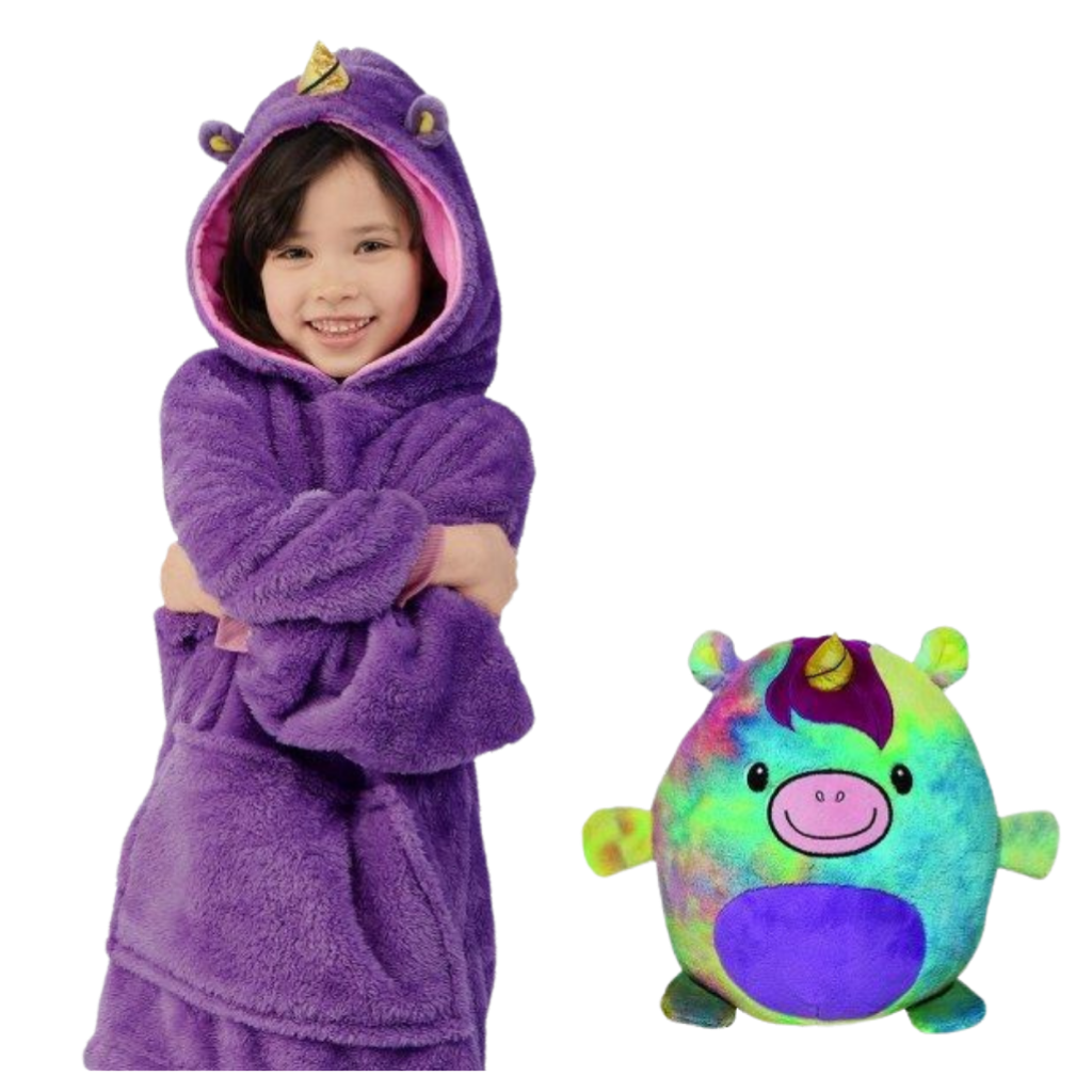 2 in 1 felpa con cappuccio peluche pieghevole