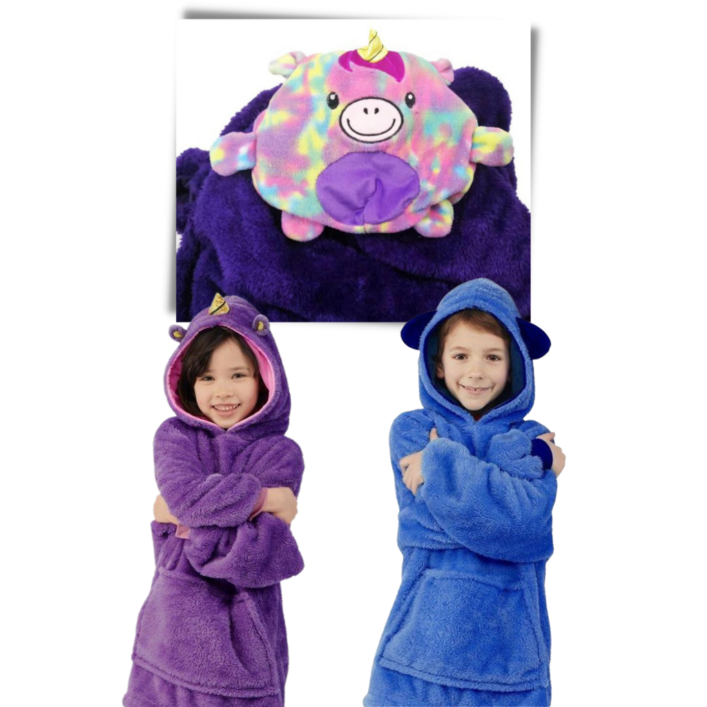 2 in 1 felpa con cappuccio peluche pieghevole - Ozerty
