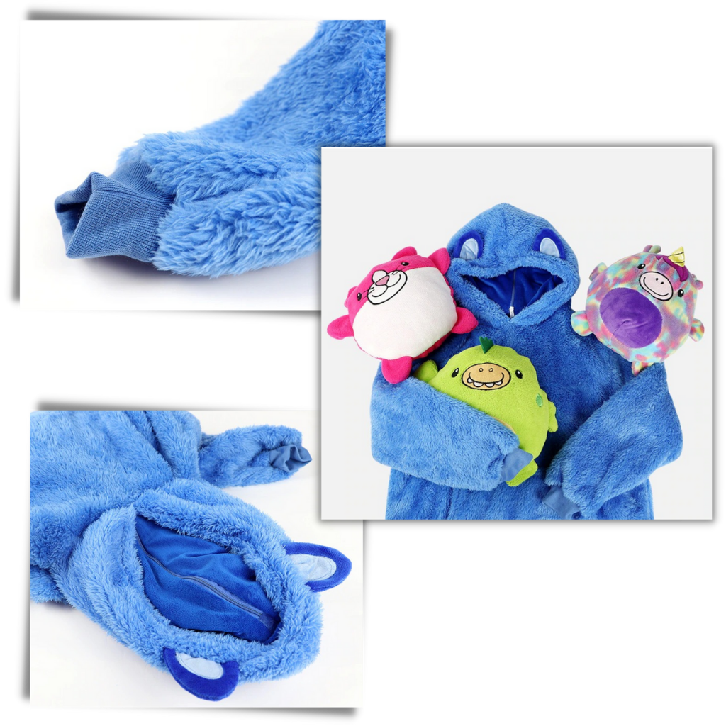 2 in 1 felpa con cappuccio peluche pieghevole - Ozerty