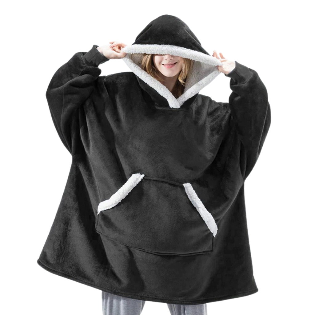 Felpa con cappuccio e coperta gigante