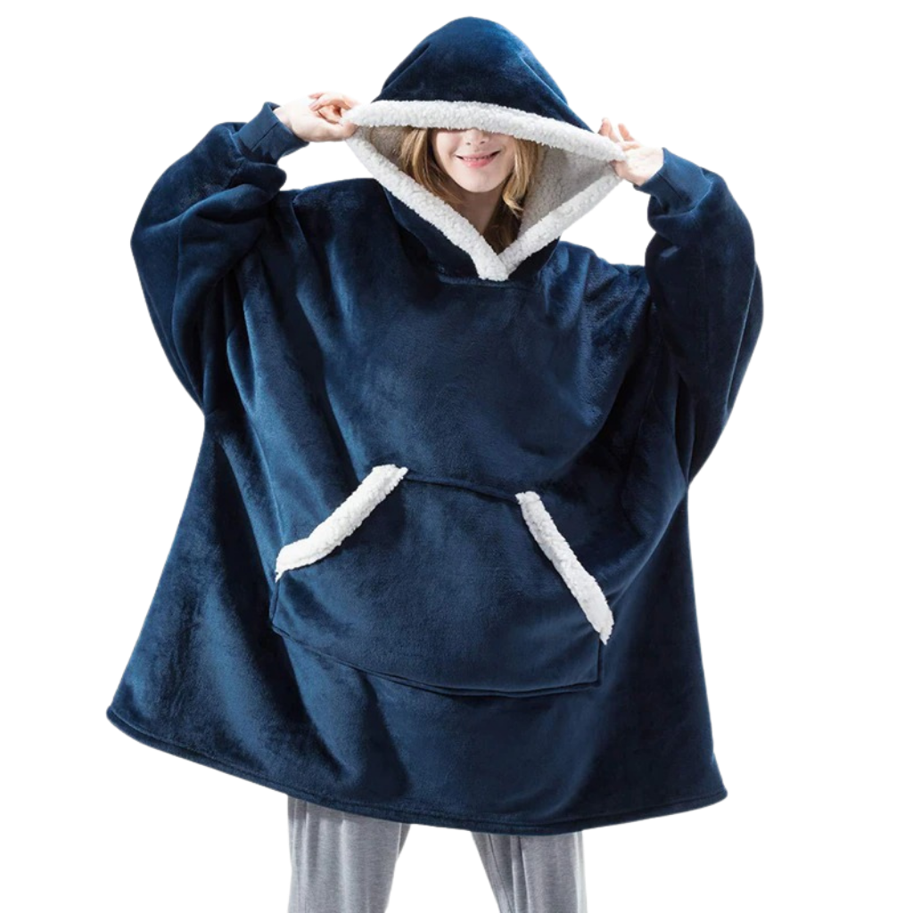 Felpa con cappuccio e coperta gigante