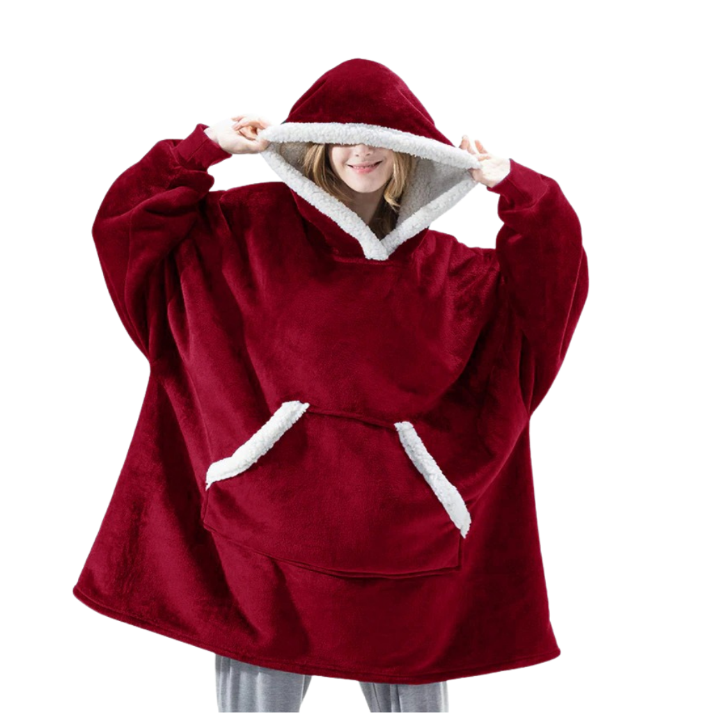 Felpa con cappuccio e coperta gigante