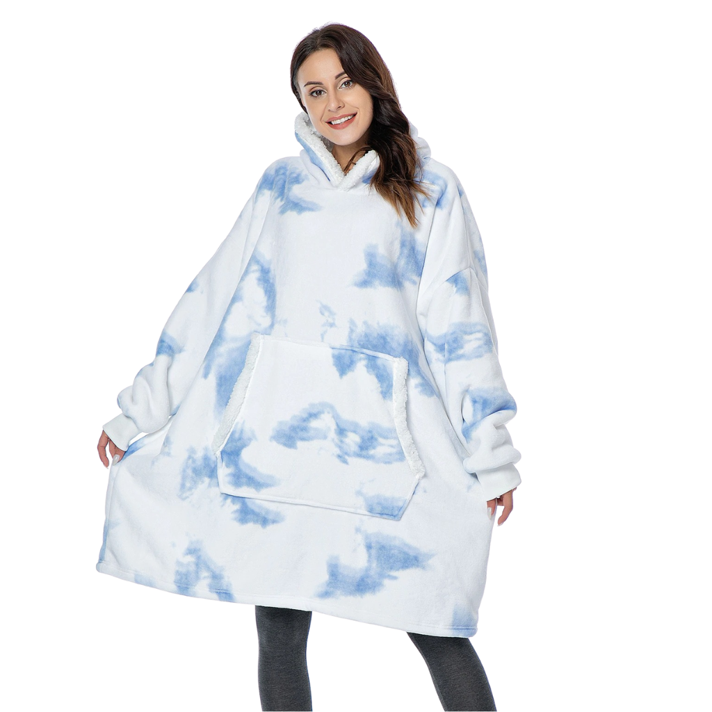 Felpa con cappuccio e coperta gigante