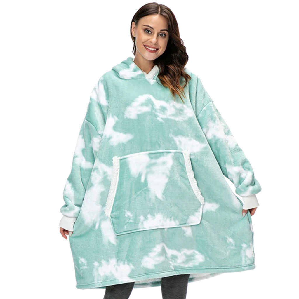 Felpa con cappuccio e coperta gigante