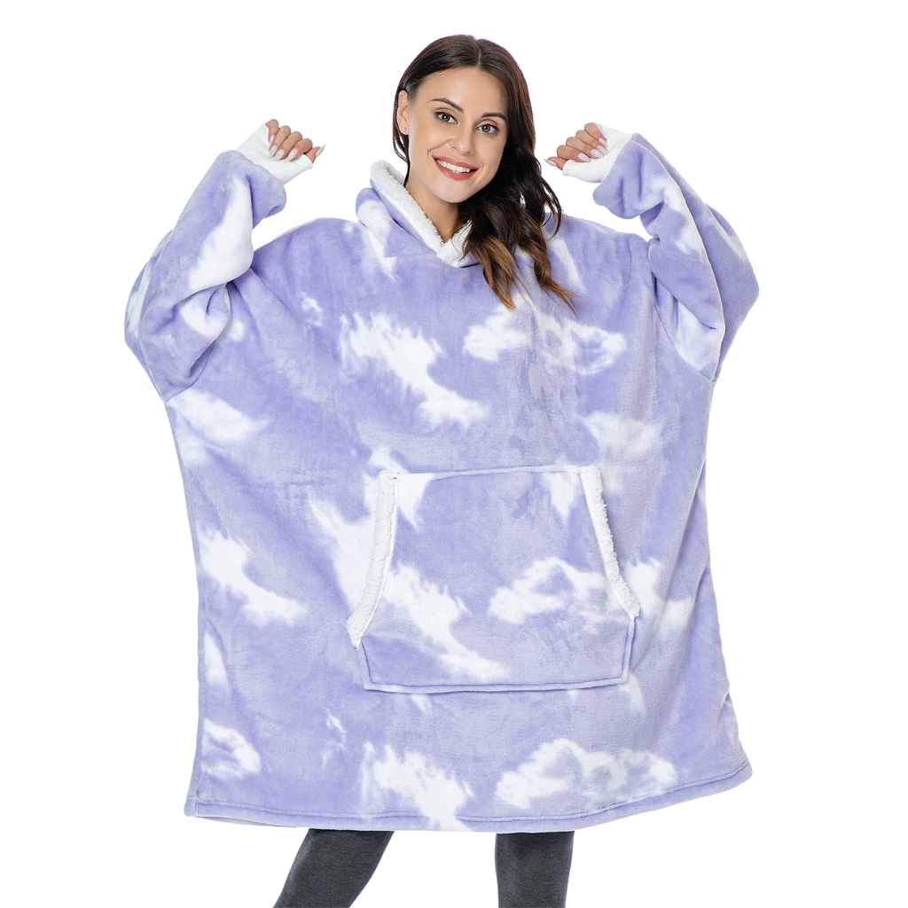 Felpa con cappuccio e coperta gigante