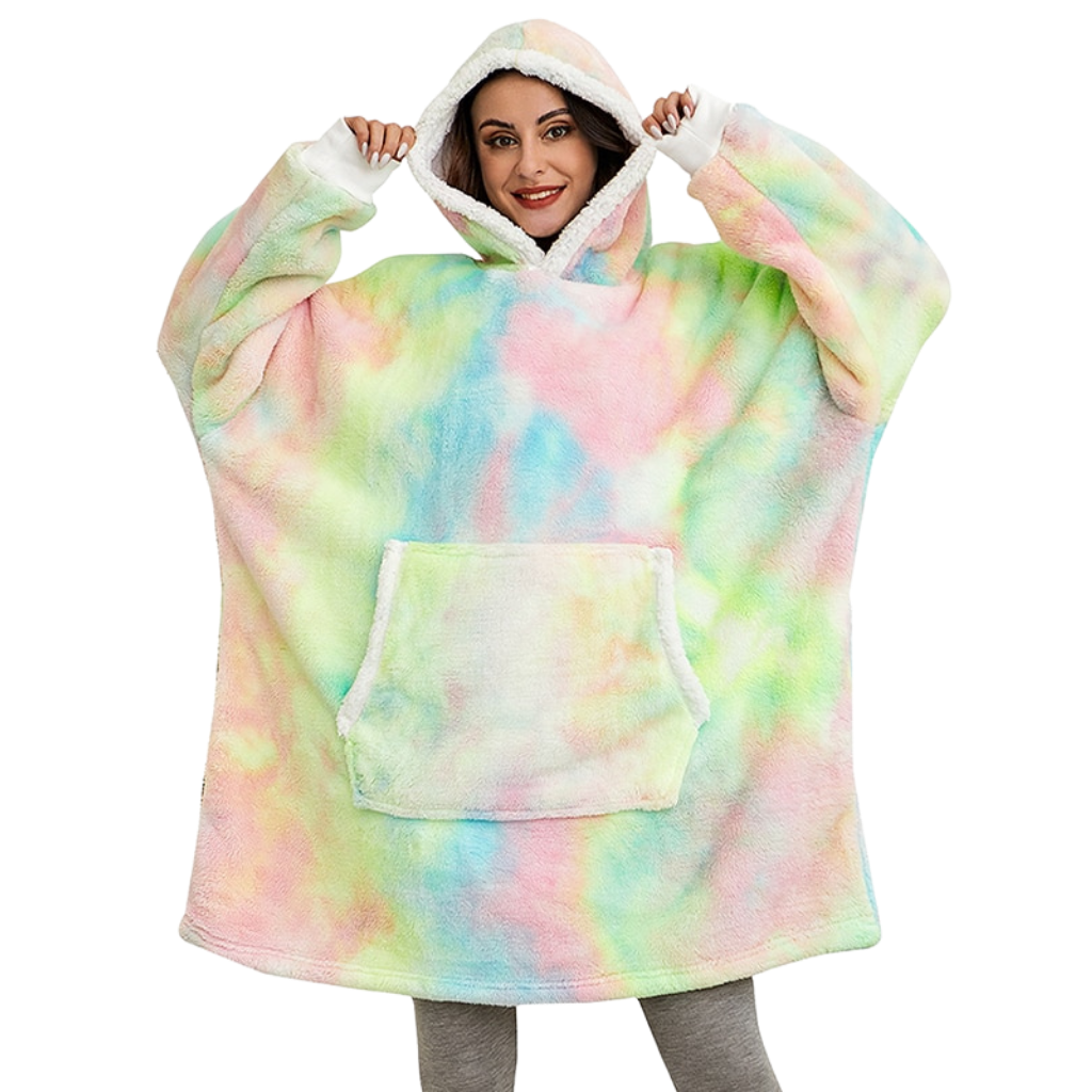 Felpa con cappuccio e coperta gigante