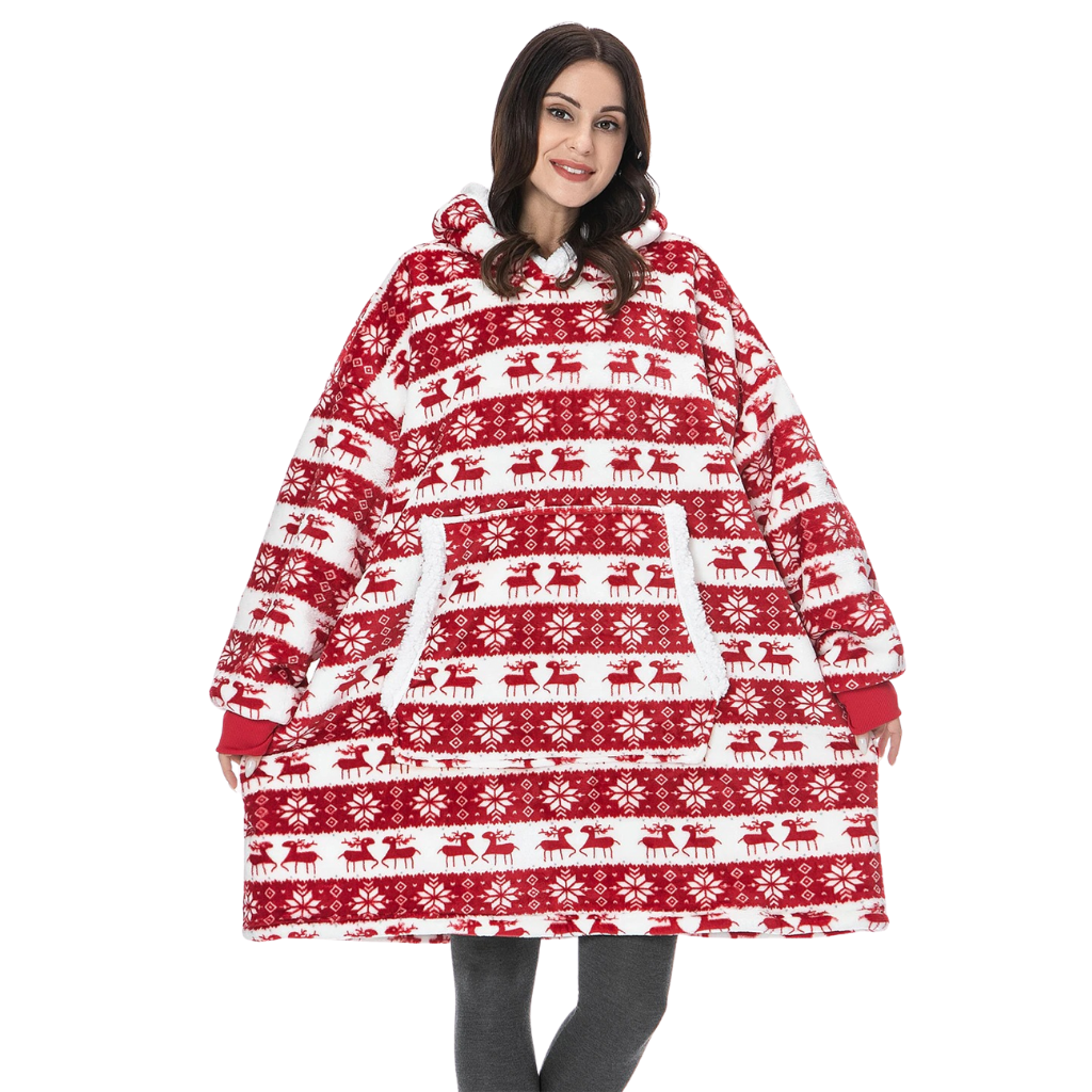 Felpa con cappuccio e coperta gigante