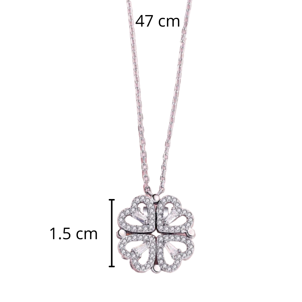 Collana a forma di cuore a quattro foglie - Ozerty