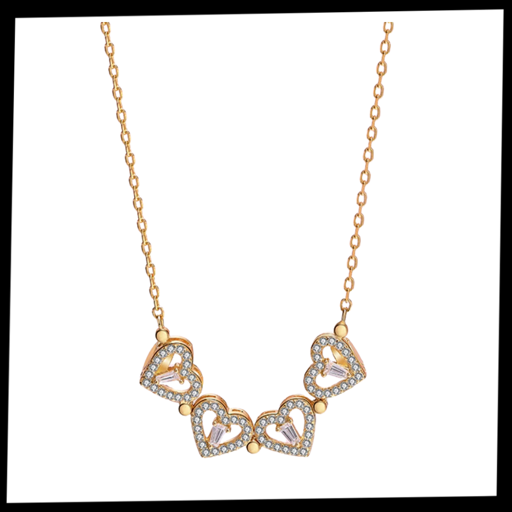 Collana a forma di cuore a quattro foglie - Ozerty