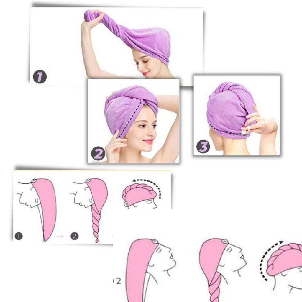 Asciugamano per capelli asciutto istantaneo - Ozerty
