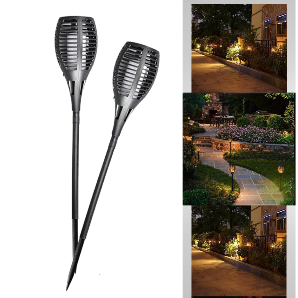 Torcia luminosa solare a LED con fiamma tremolante
