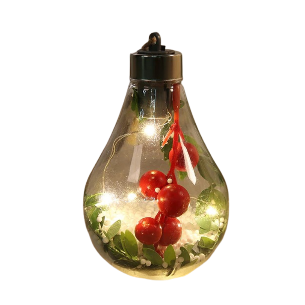 Lampadina a sfera di Natale trasparente a LED