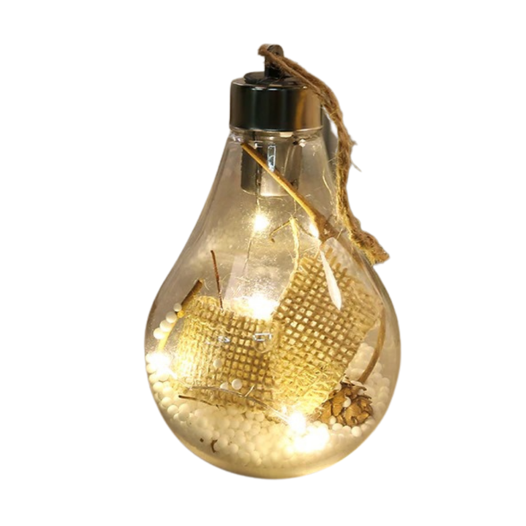 Lampadina a sfera di Natale trasparente a LED