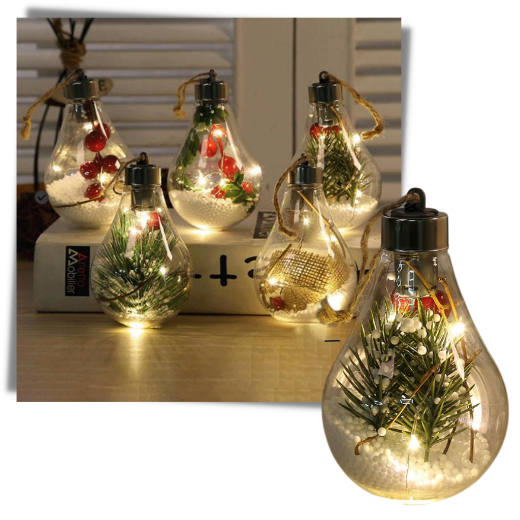 Lampadina a sfera di Natale trasparente a LED - Ozerty