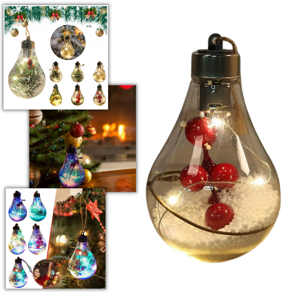 Lampadina a sfera di Natale trasparente a LED - Ozerty