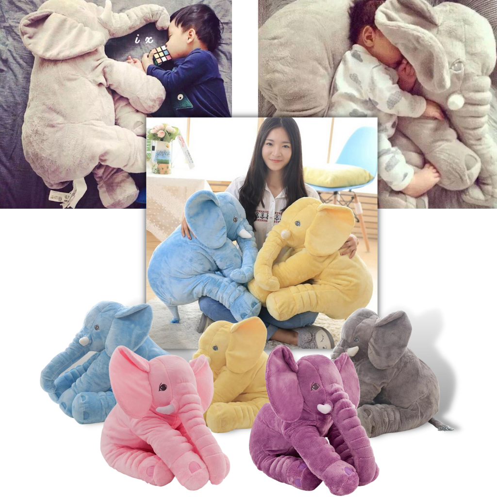 Cuscino grande di peluche di elefante