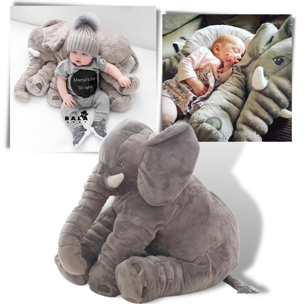 Cuscino grande di peluche di elefante - Ozerty