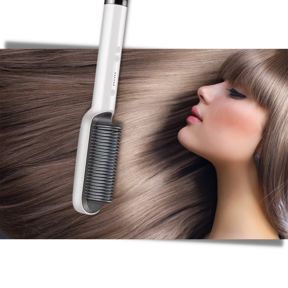 Piastra per capelli elettrica a spazzola in ceramica - Ozerty