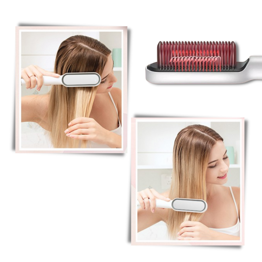 Piastra per capelli elettrica a spazzola in ceramica - Ozerty