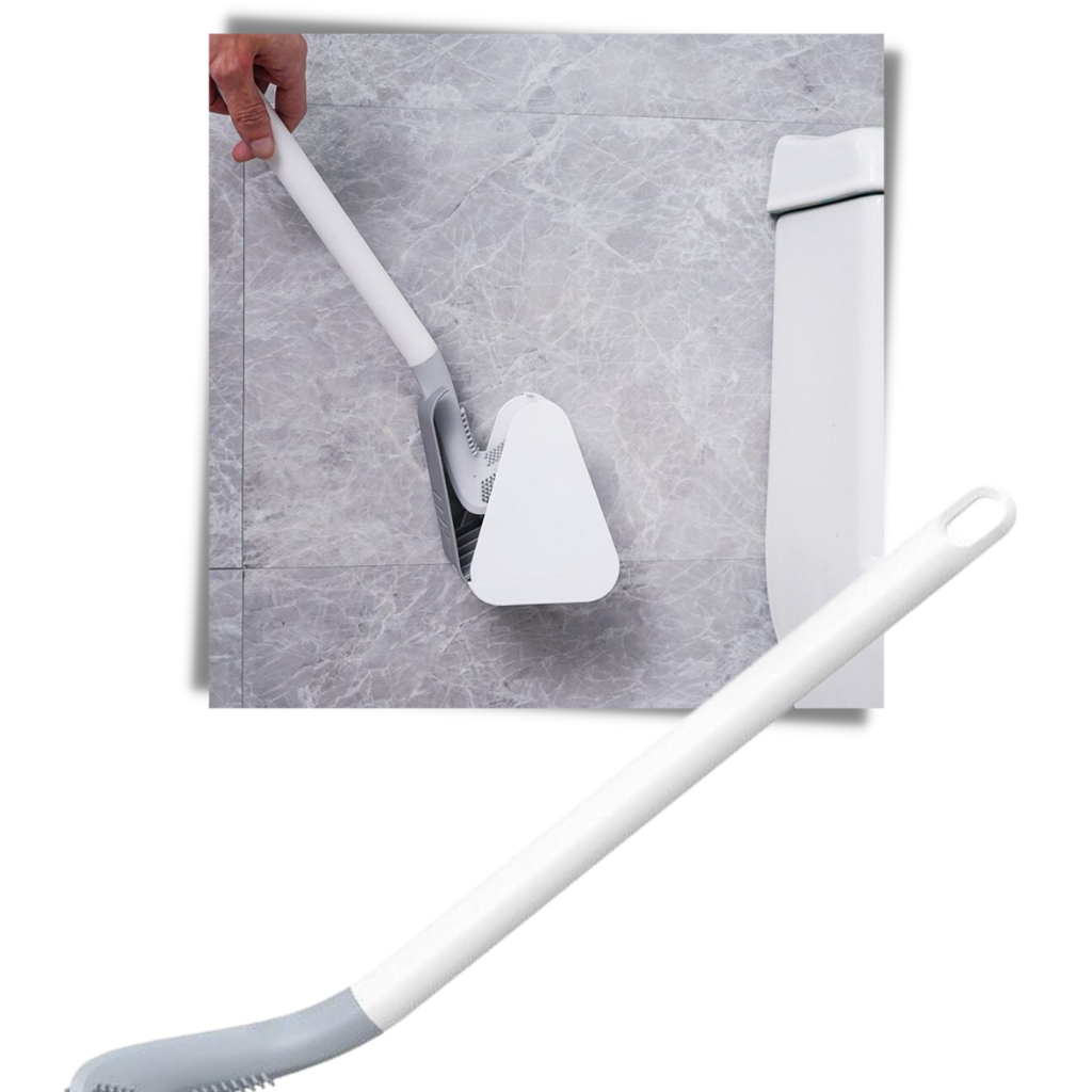 Scopino da toilette con manico lungo e base a muro - Ozerty