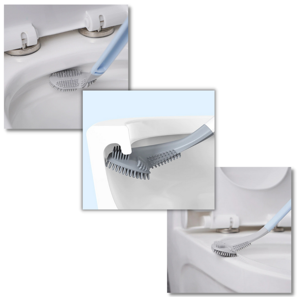 Scopino da toilette con manico lungo e base a muro