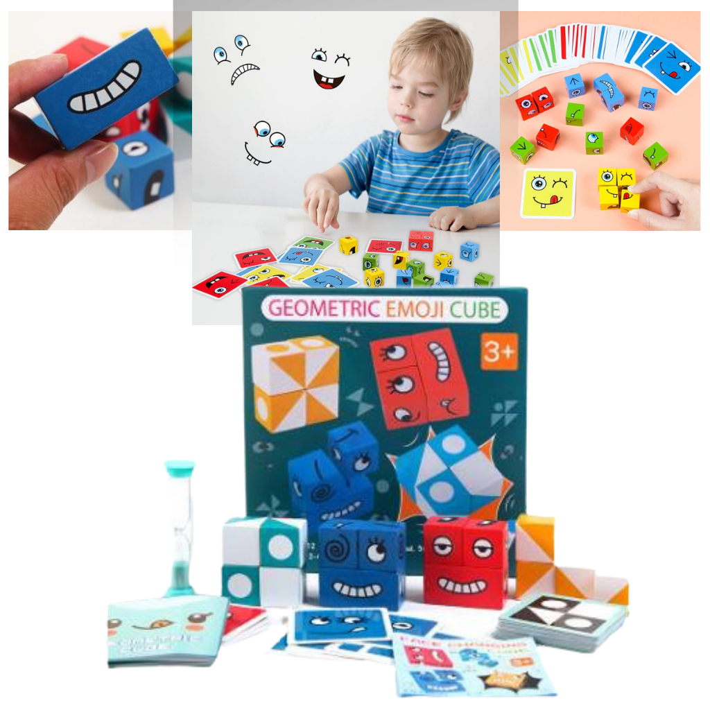 Gioco di emoji del cubo magico Montessori - Ozerty