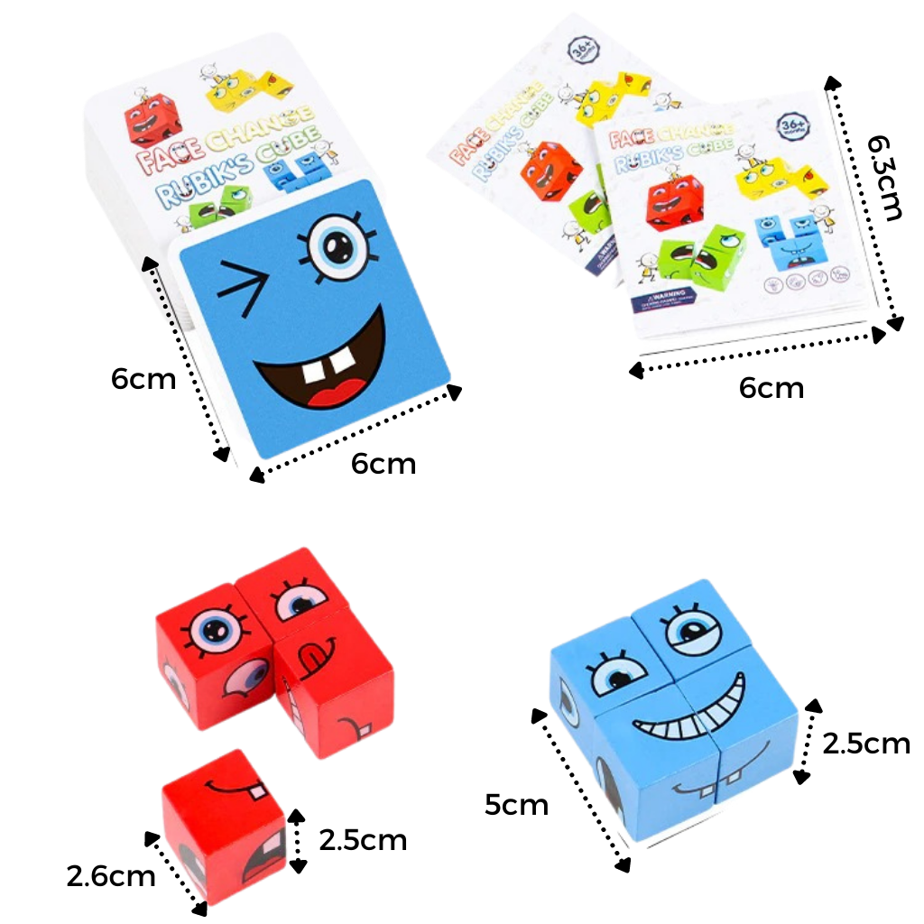 Gioco di emoji del cubo magico Montessori - Ozerty