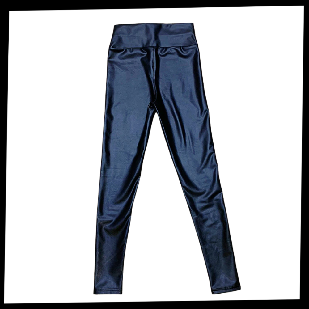 Pantaloni in ecopelle a vita alta - Ozerty