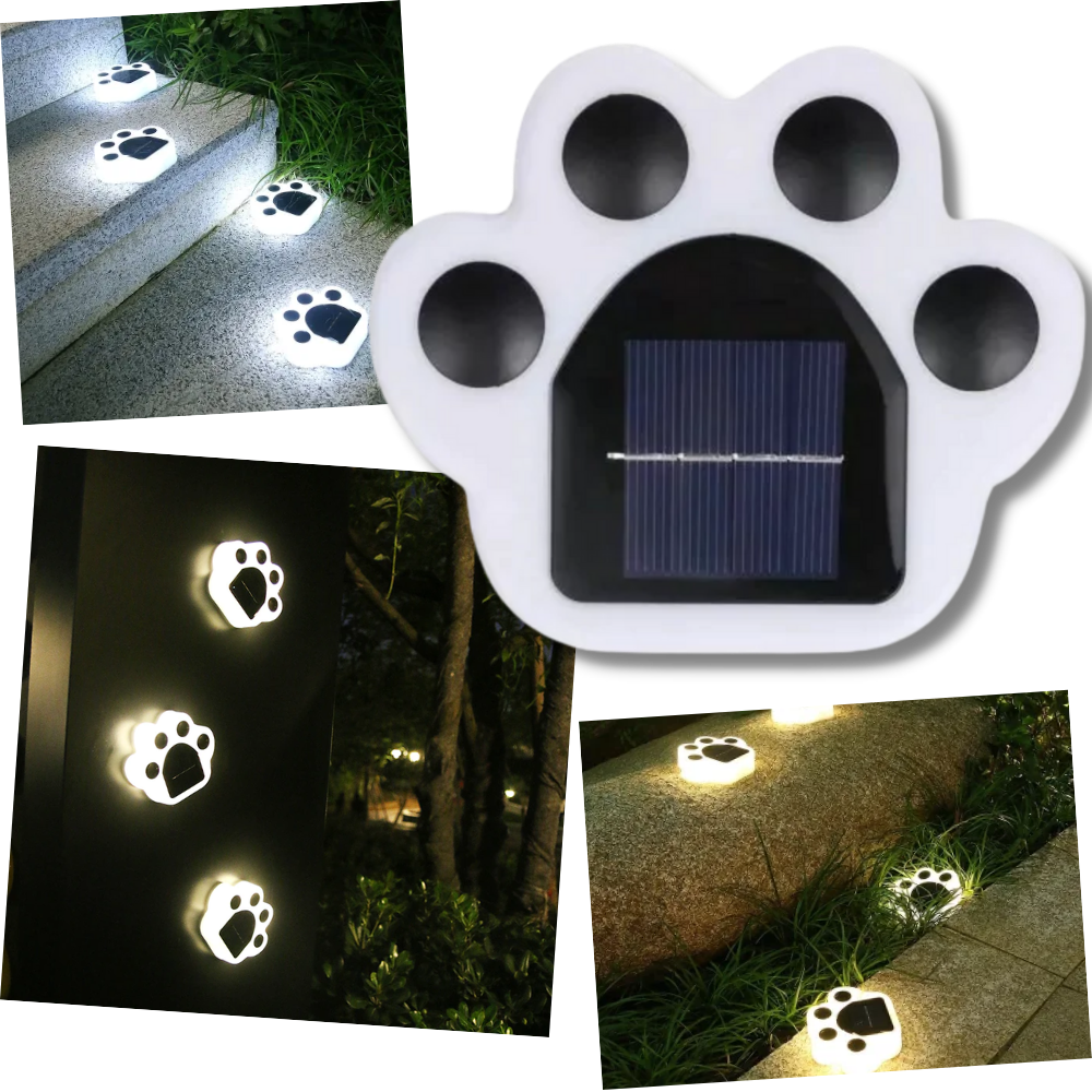 Luce del sentiero a energia solare con stampa di zampa - Ozerty