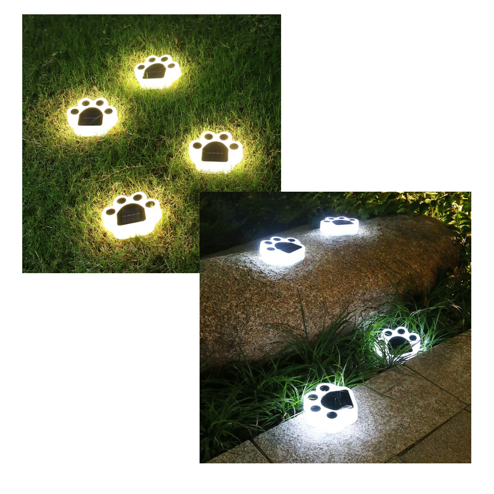 Luce del sentiero a energia solare con stampa di zampa - Ozerty
