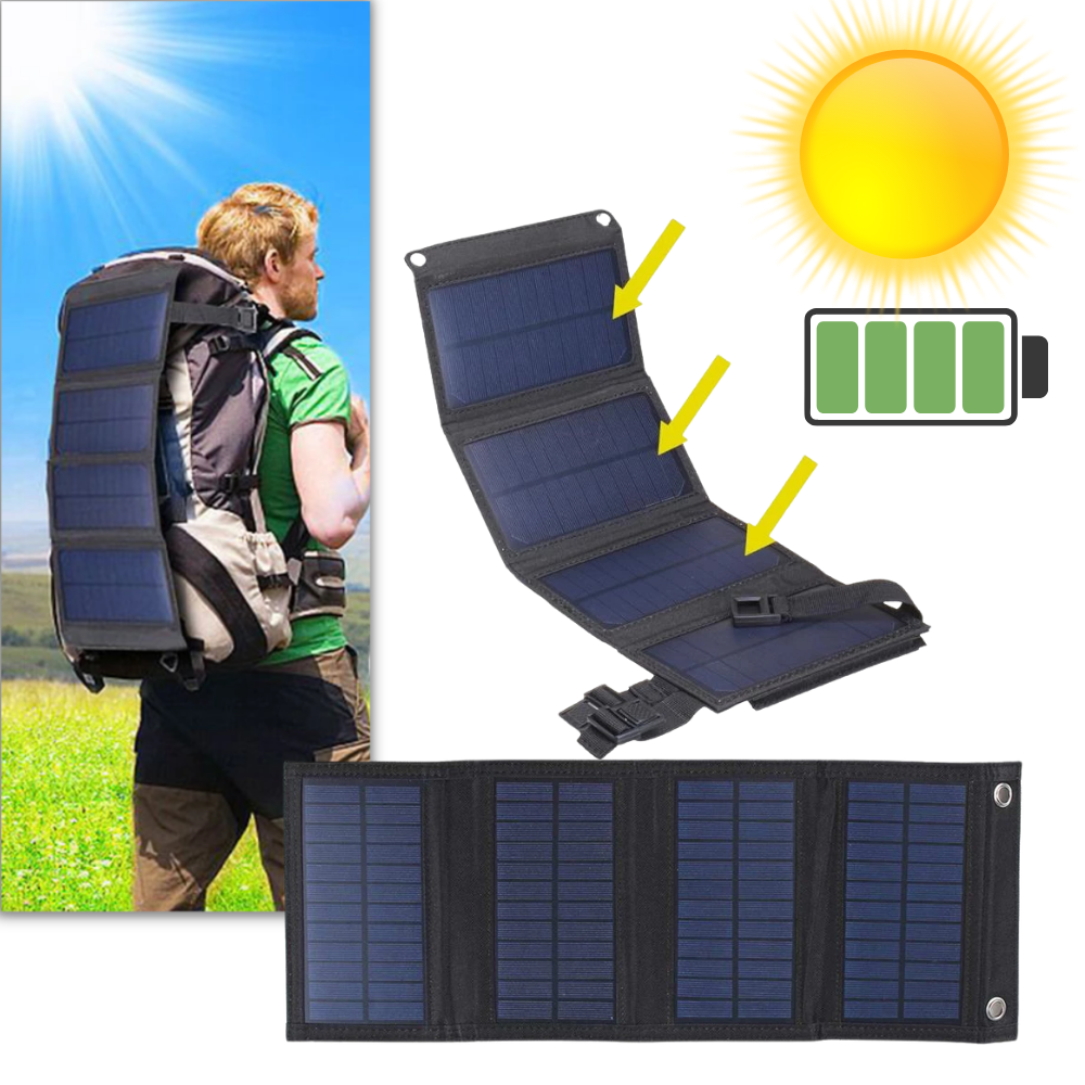Pannello solare portatile con 2 porte usb - Ozerty