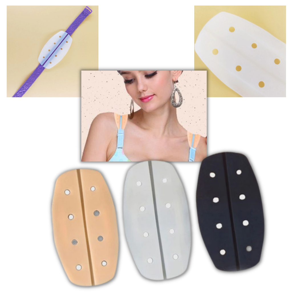 1 Paio di protezioni in silicone antiscivolo per le spalline del reggiseno - Ozerty