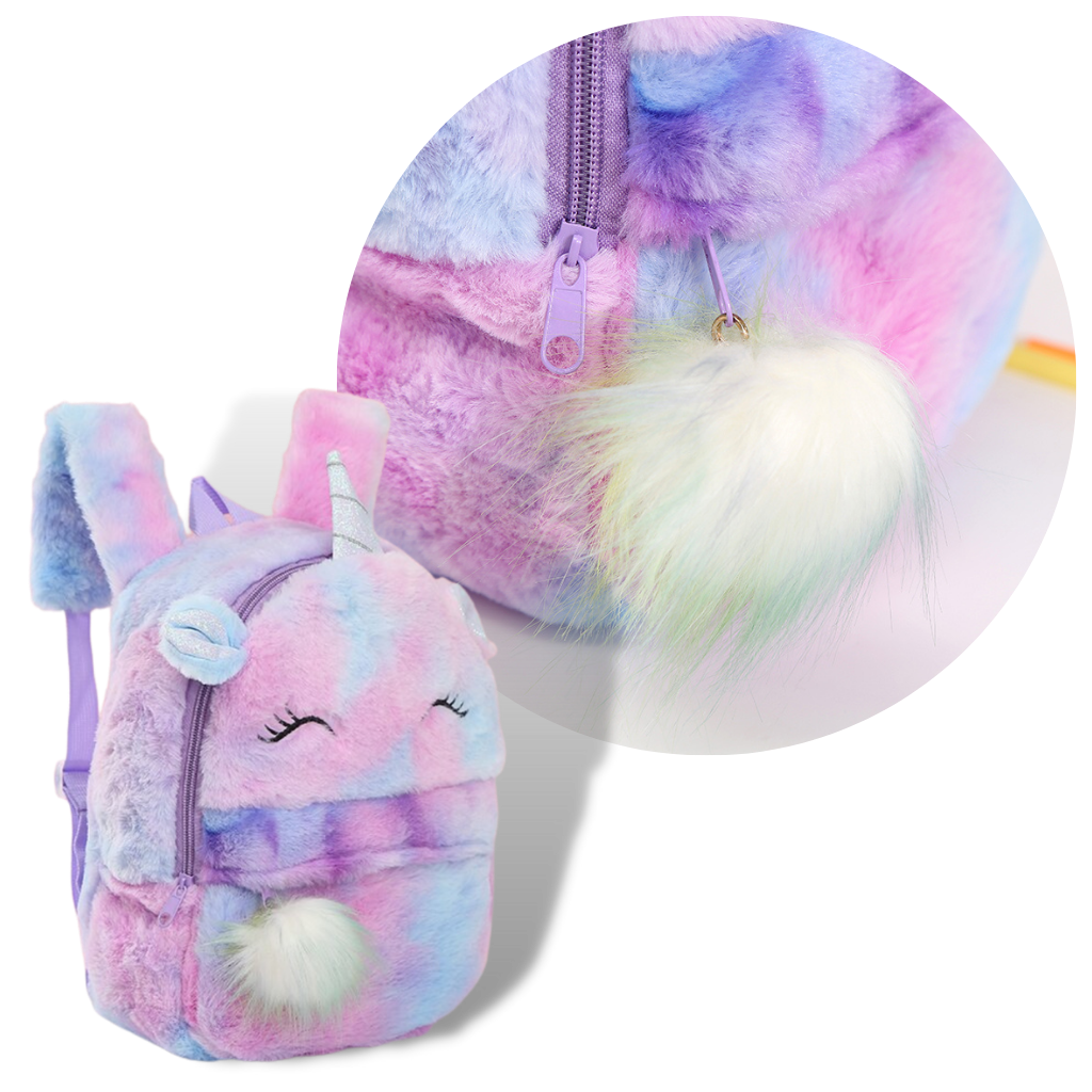 Zaino da ragazza con unicorno di peluche - Ozerty