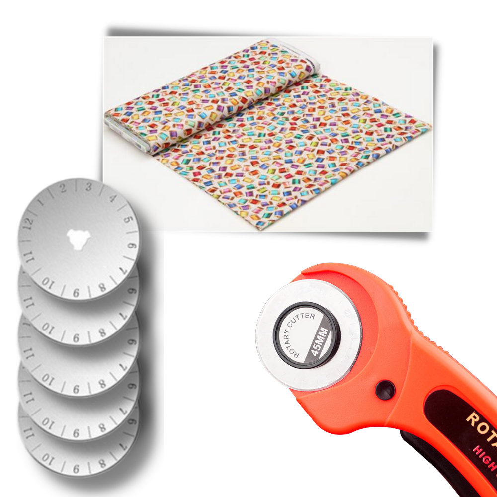 Taglierina a rullo per tessuti con cinque lame da 45 mm - Ozerty