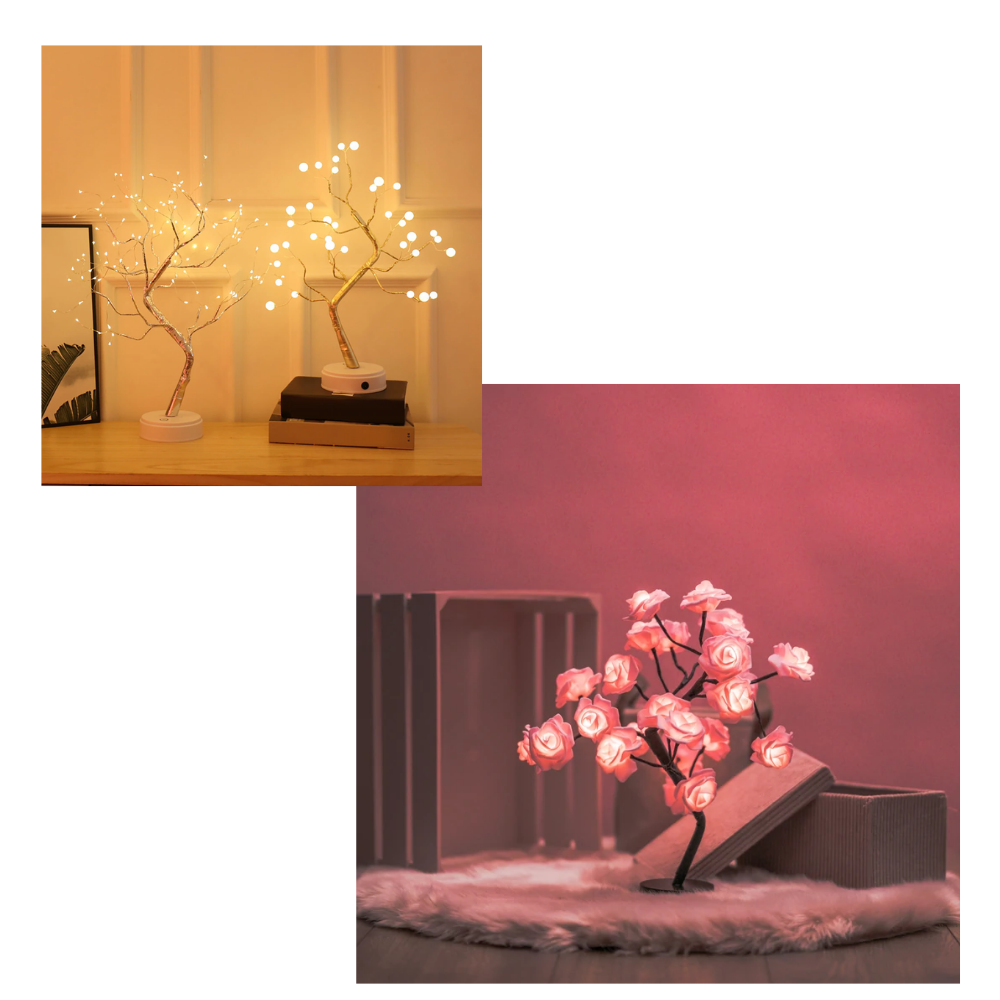 Deliziosa lampada ad albero di rose - Ozerty