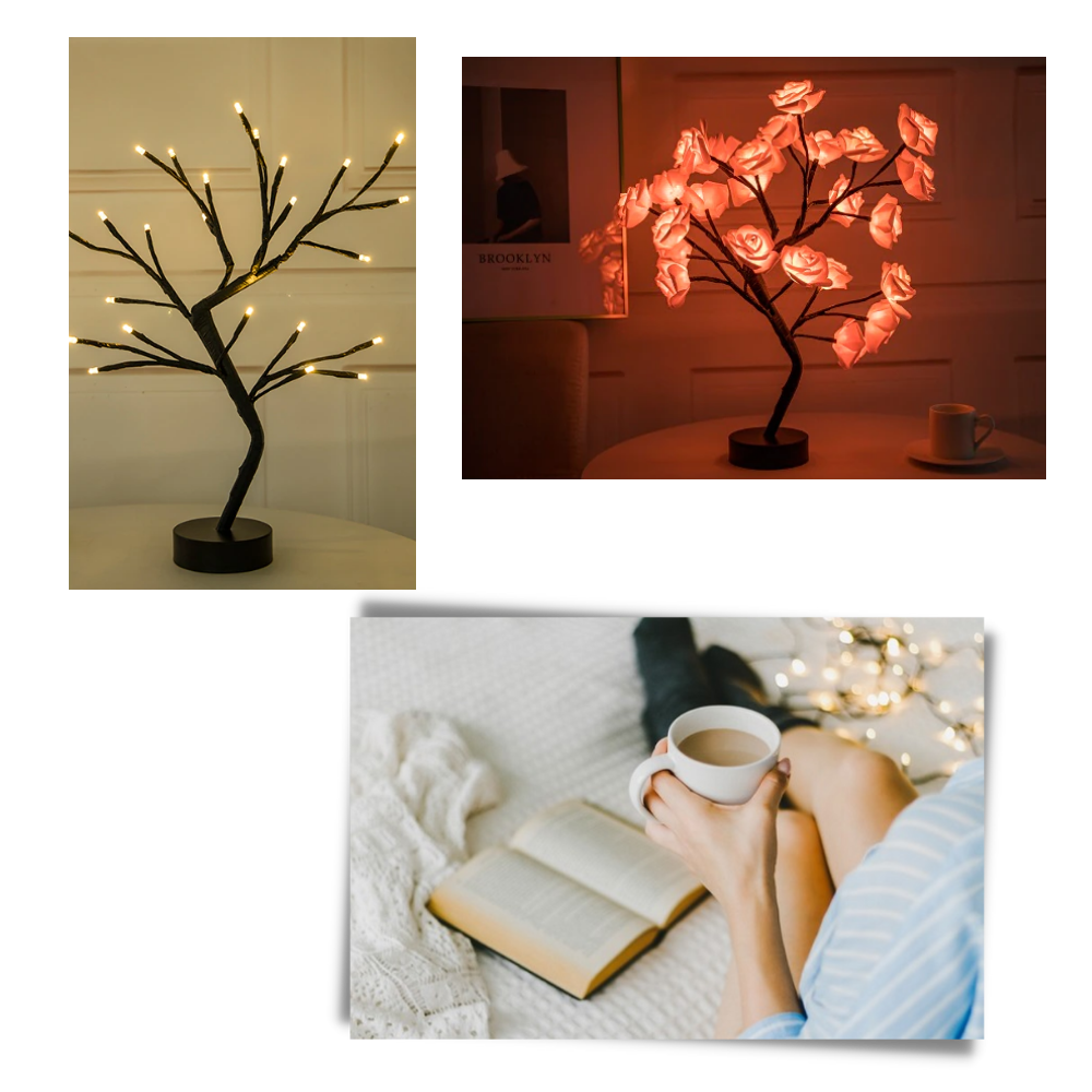 Deliziosa lampada ad albero di rose - Ozerty