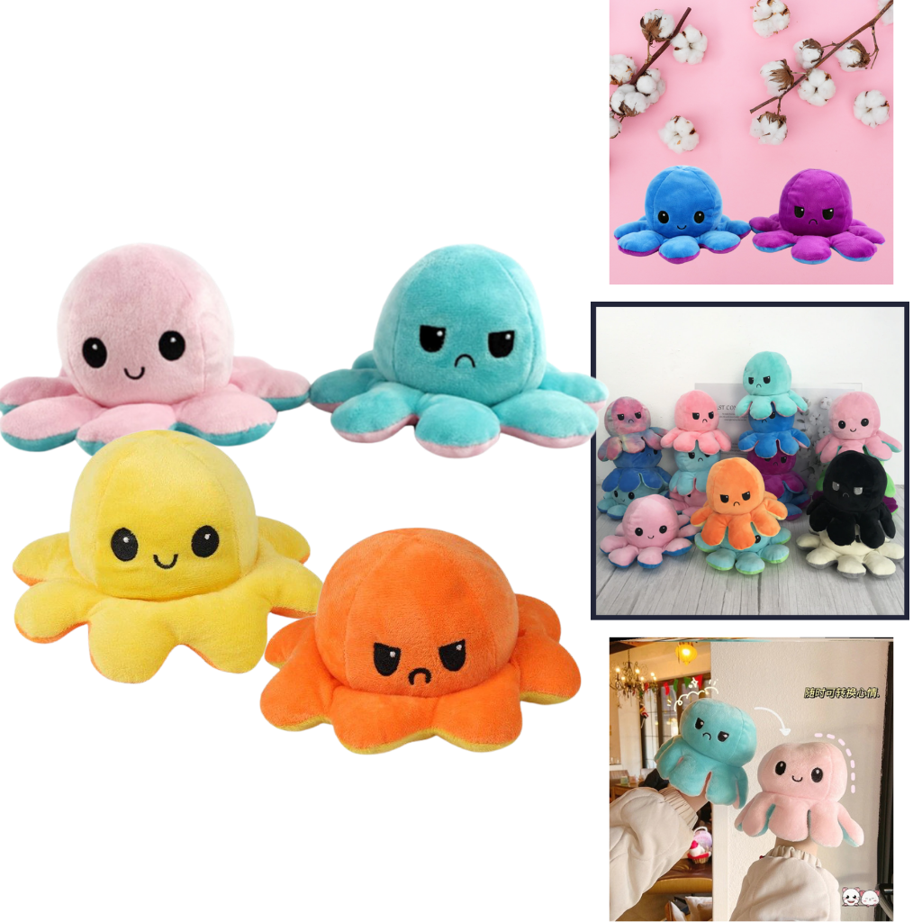 Mini polpo di peluche reversibile - Ozerty