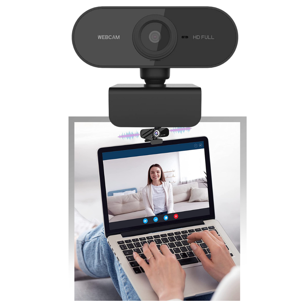 Webcam USB HD 1080p rotante con microfono
