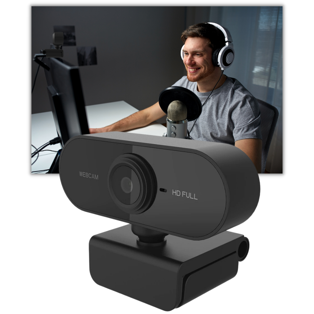 Webcam USB HD 1080p rotante con microfono - Ozerty