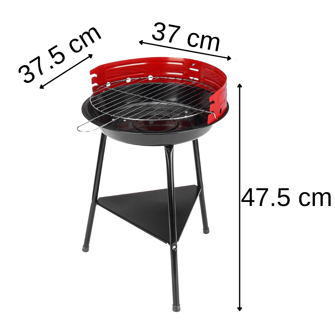 GRIGLIA A CARBONE BBQ ROTONDA PORTATILE - Ozerty