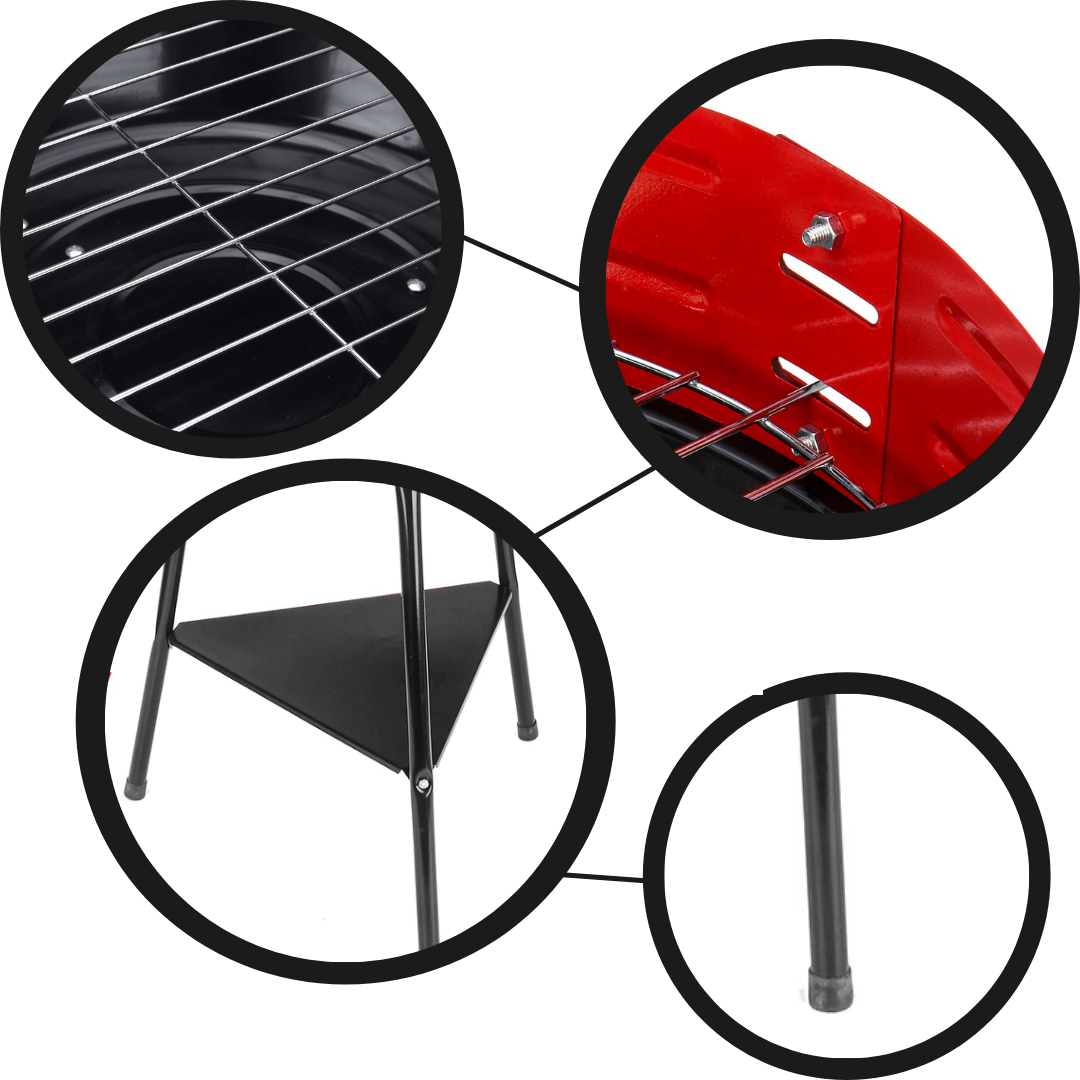 GRIGLIA A CARBONE BBQ ROTONDA PORTATILE