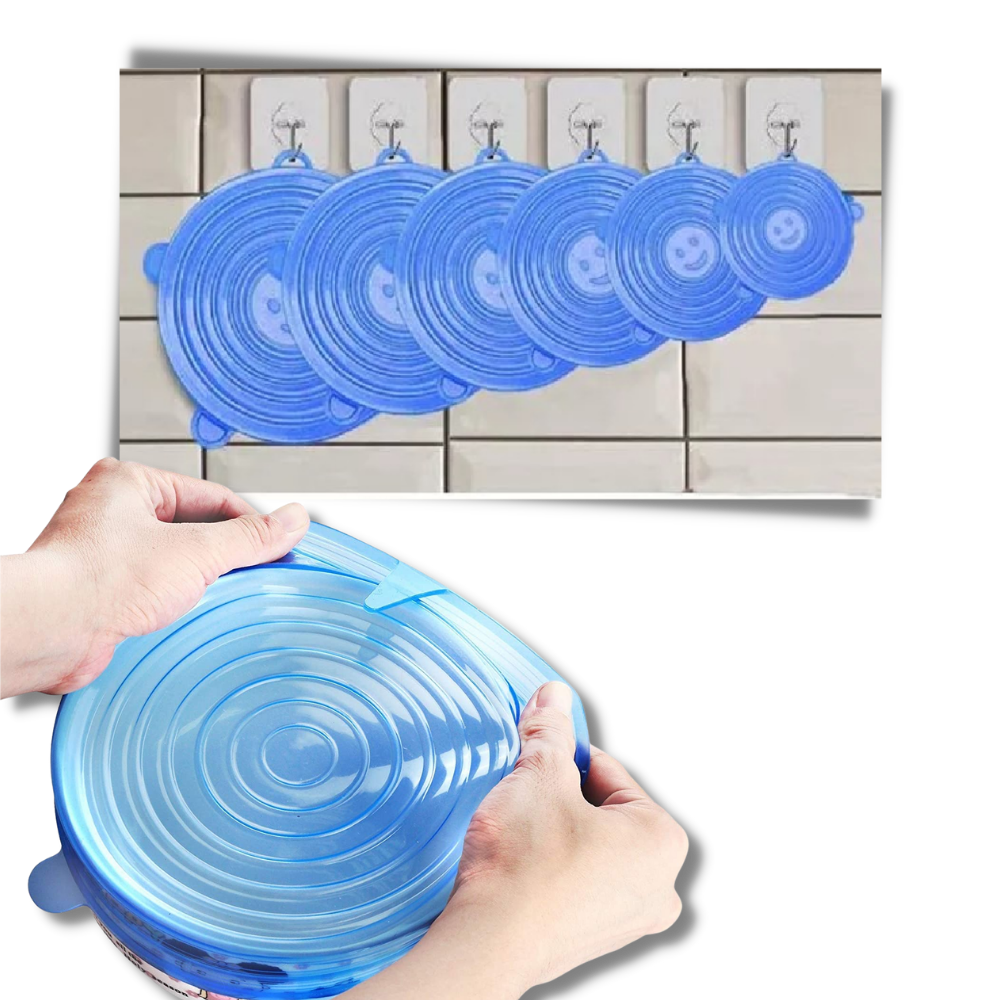 6 Pezzi Coperchi elasticizzati in silicone  - Ozerty