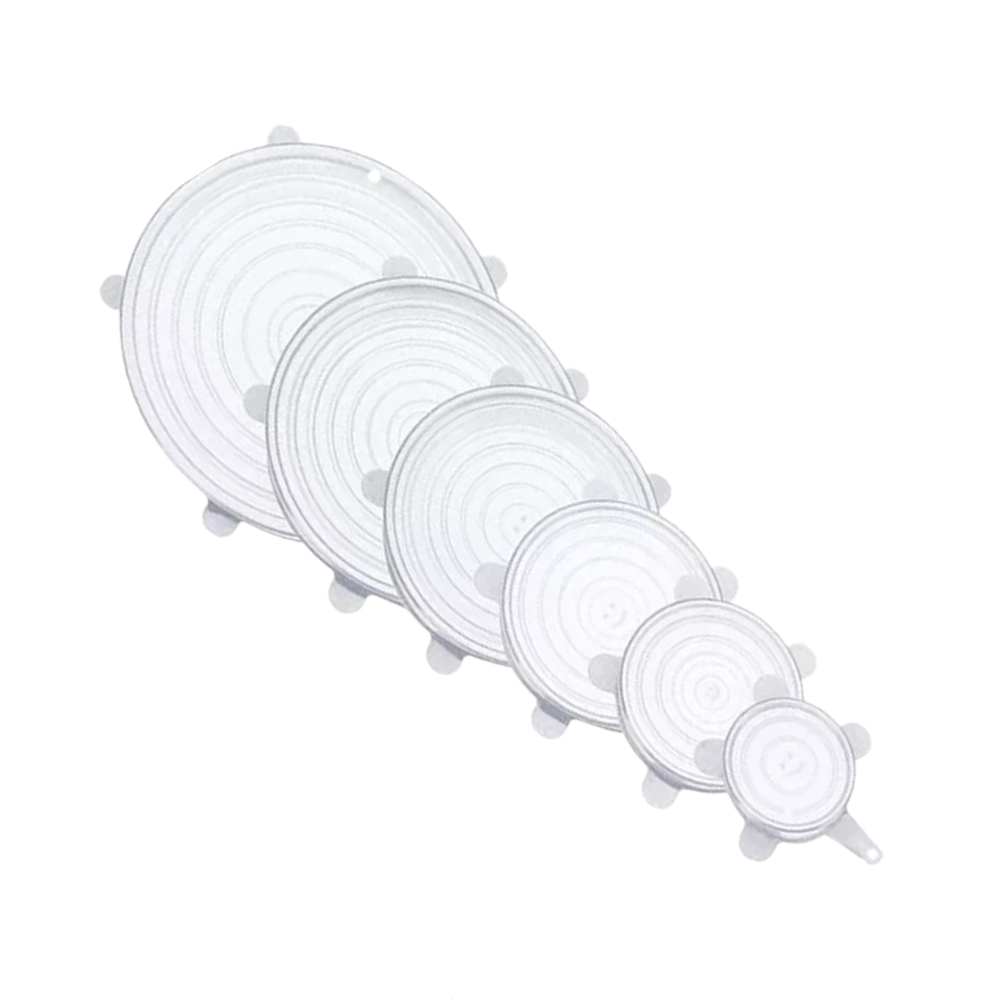 6 Pezzi Coperchi elasticizzati in silicone