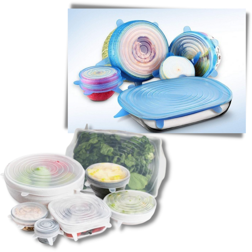 6 Pezzi Coperchi elasticizzati in silicone  - Ozerty