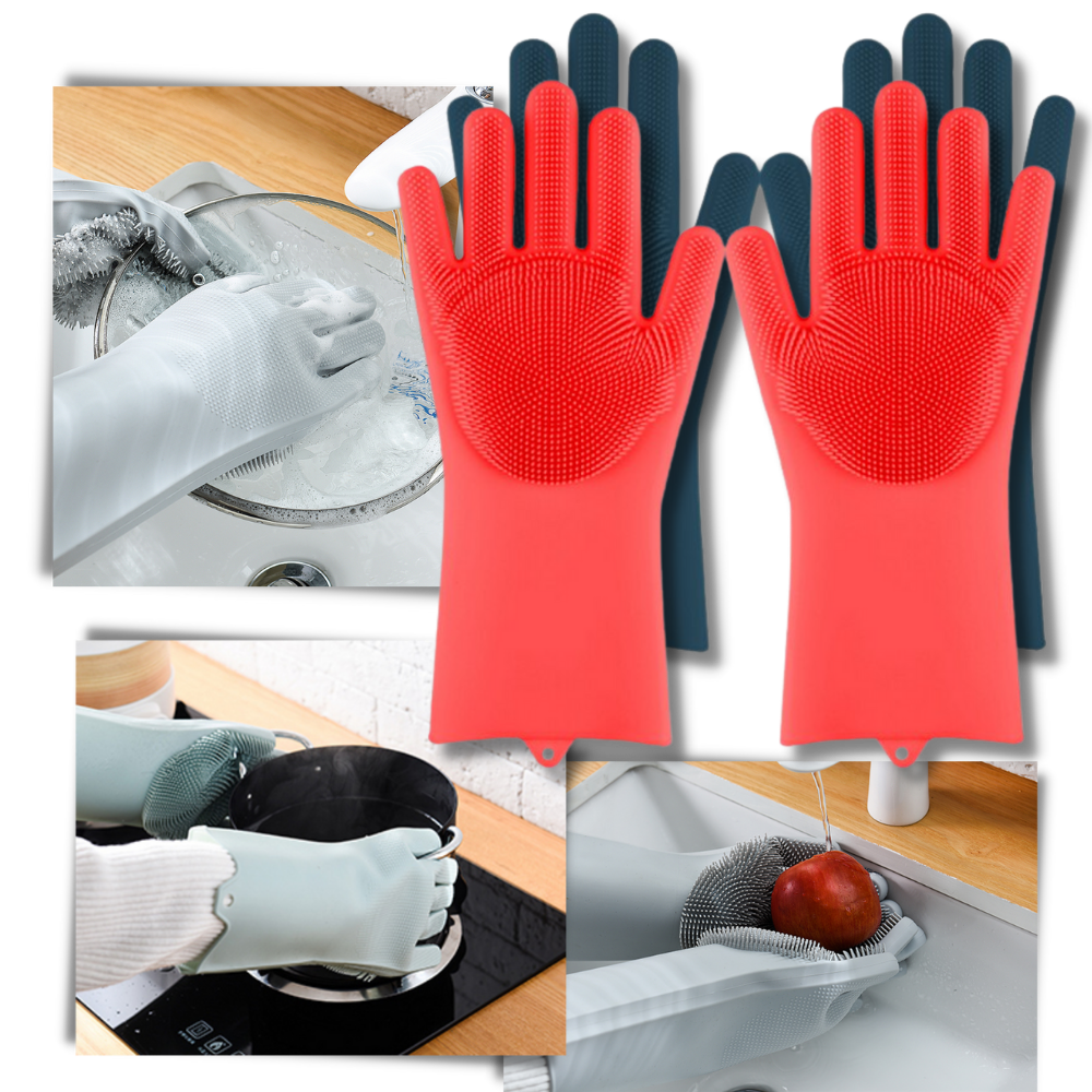 Guanti di lavaggio multiuso in silicone - Ozerty