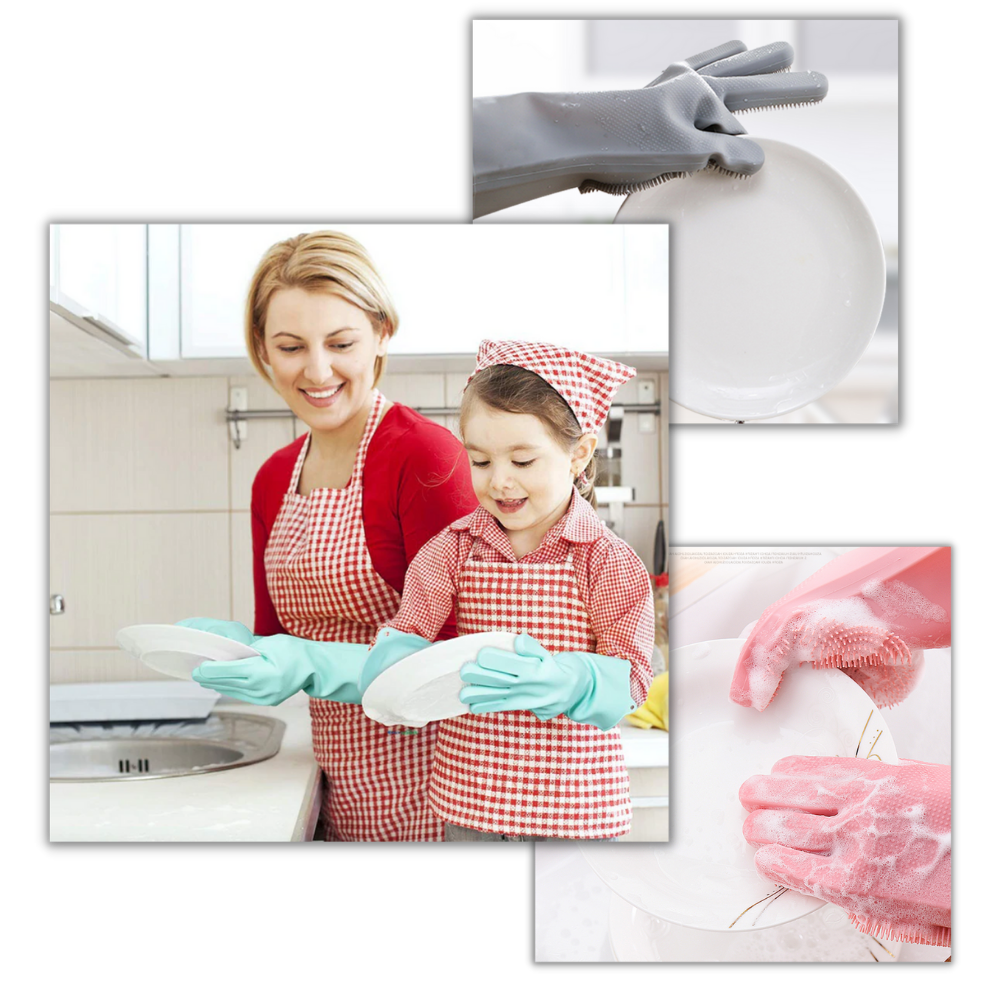 Guanti di lavaggio multiuso in silicone - Ozerty
