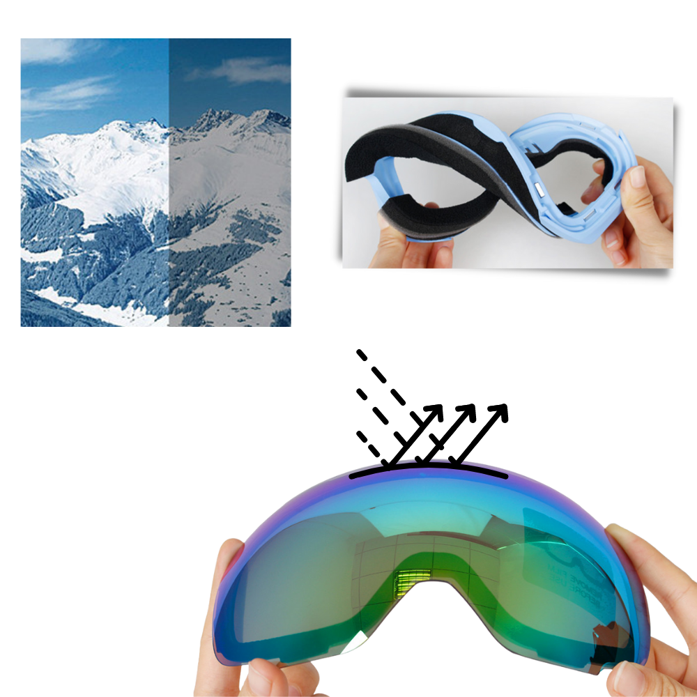Occhiali da neve con pacchetto di lenti
